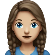 A Girl with Brown hair and Blue eyes  sticker
