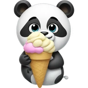 Panda eating ice cream sticker