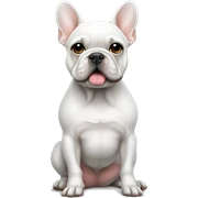 White Frenchie sitting sticker