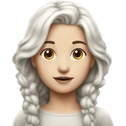 realistic portrait of girl with white hair sticker