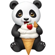 Panda eating ice cream sticker