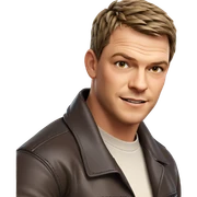 smiling boy in leather jacket sticker