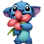 stitch with a flower  sticker