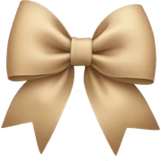 beige bow sticker