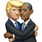 Trump hugging Obama sticker