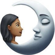 moon and female sticker