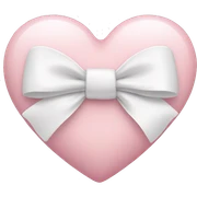 Pastel pink heart with white bow sticker