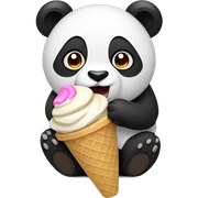 Panda eating ice cream sticker