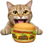 Cat eating burger  sticker