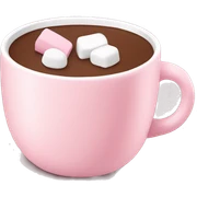 Light Pink mug of hot chocolate with marshmallows  sticker
