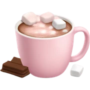Light Pink mug of hot chocolate with marshmallows  sticker
