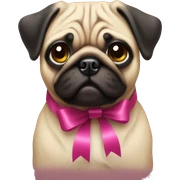 Pug with ribbon  sticker