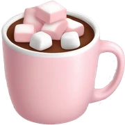 Light Pink mug of hot chocolate with marshmallows  sticker