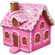 Pink gingerbread house sticker