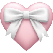 Pastel pink heart with white bow sticker