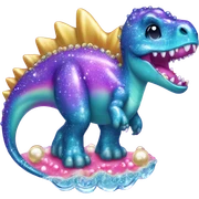 Lisa frank glitter pretty water dinosaur with fins and pearls sticker