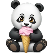 Panda eating ice cream sticker