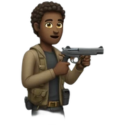 wild person with a gun sticker