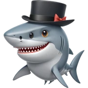 Shark with a top hat sticker