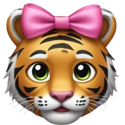 tiger iphone emoji with pink bow sticker