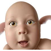 bald girl looking at viewer sticker