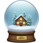 Realistic snow globe sticker