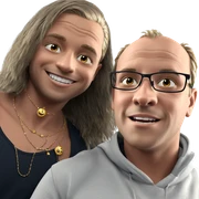 smiling boys with jewelry sticker