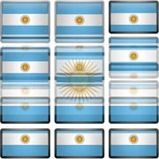 Argentina flag YTPMV scan effect: multiple screens sliding rapidly horizontally and vertically in a rhythmic grid. sticker