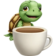 turtle with latte sticker
