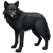 Full body black wolf sticker