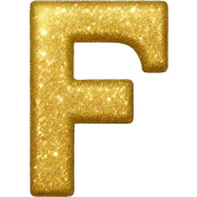 Glitter letter F sticker