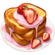 french toast with pink cream and strawberries sticker