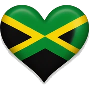 Jamaican flag in heart shape  sticker