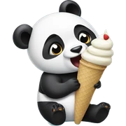 Panda eating ice cream sticker