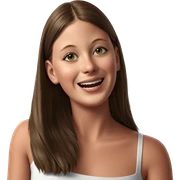 smiling girl with brown hair sticker