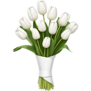 white tulip bouquet  sticker