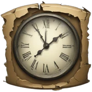 Damaged clock sticker