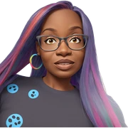 girl with striking multicolored hair sticker