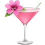 Cocktail with pink flowers sticker