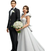 wedding couple in formal attire sticker