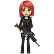 emo girl with gun sticker