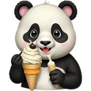 Panda eating ice cream sticker