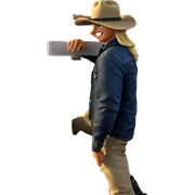 blonde boy with cowboy hat sticker