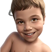 smiling boy with brown hair sticker