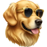 Golden retriever wearing sunglasses sticker