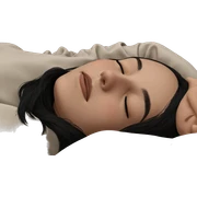 sleeping girl with black hair sticker
