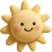 pastel yellow, cute, plump summer sun sticker