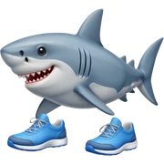 Shark with blue shoes sticker