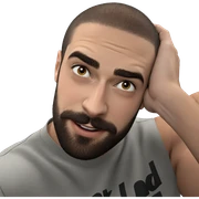 male portrait with buzz cut sticker