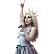 girl singing with microphone raised sticker